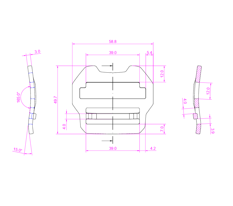 Metal Waist Clasp - 38mm