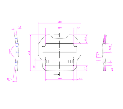 Metal Waist Clasp - 38mm